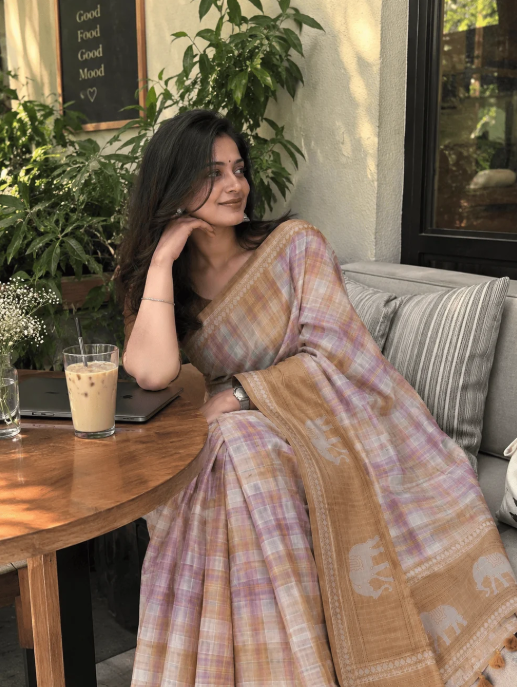 Gajraj Madras Checks Saree